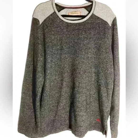 Men's TOMMY BAHAMA Gray Lightweight Fleece Pullover Crewneck Sweatshirt Size XL - Picture 2 of 6